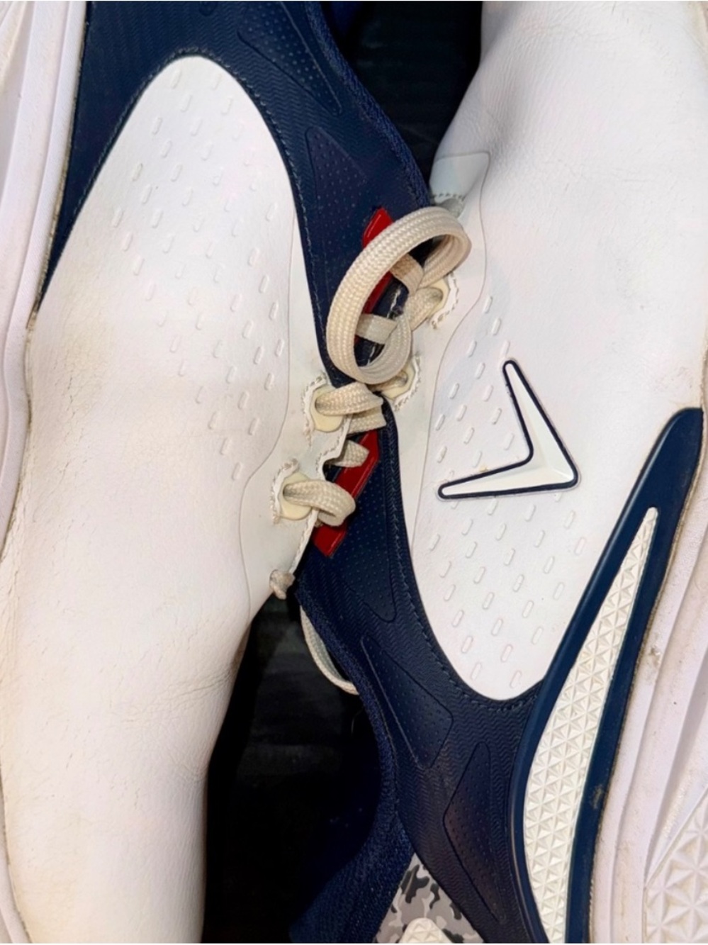 Callaway Men's Athletic Golf Shoes - White, Navy, Red - Picture 6 of 7